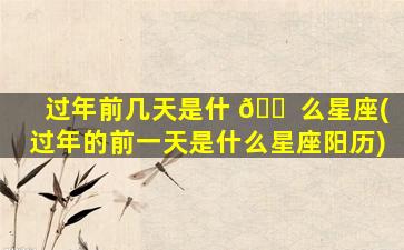 过年前几天是什 🐠 么星座(过年的前一天是什么星座阳历)